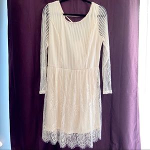 Lace cream color dress